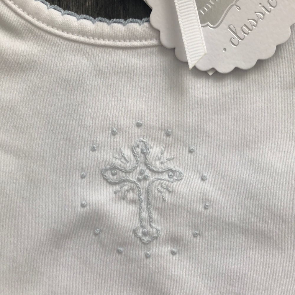 Mud Pie French Knot Cross baby Bib and hat - Picture 6 of 8